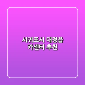서귀포시 대정읍 카센터 추천