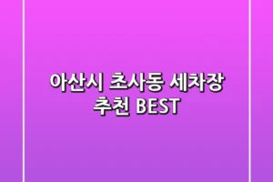 아산시 초사동 세차장 추천 BEST