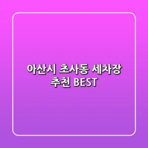 아산시 초사동 세차장 추천 BEST