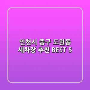 인천시 중구 도원동 세차장 추천 BEST 5
