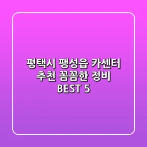 평택시 팽성읍 카센터 추천 | 꼼꼼한 정비 BEST 5