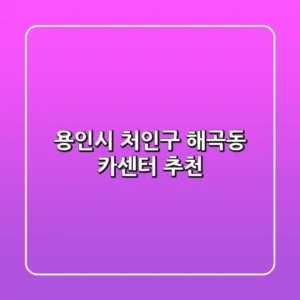 용인시 처인구 해곡동 카센터 추천