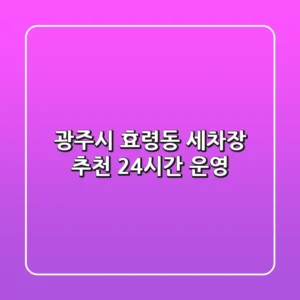 광주시 효령동 세차장 추천: 24시간 운영