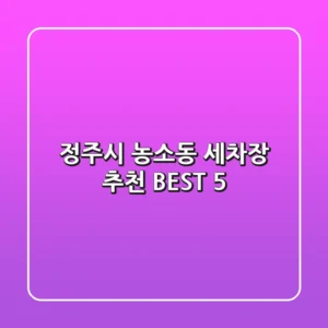 정주시 농소동 세차장 추천 BEST 5