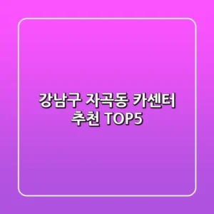 강남구 자곡동 카센터 추천 TOP5