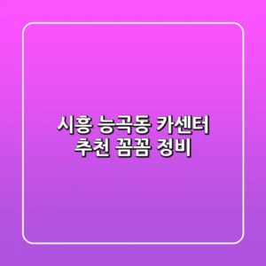 시흥 능곡동 카센터 추천: 꼼꼼 정비