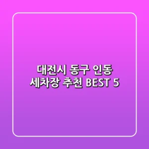 대전시 동구 인동 세차장 추천 BEST 5