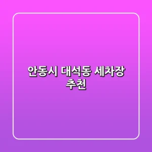 안동시 대석동 세차장 추천