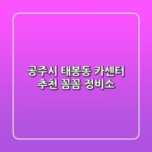 공주시 태봉동 카센터 추천: 꼼꼼 정비소