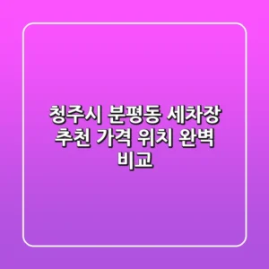 청주시 분평동 세차장 추천 | 가격 & 위치 완벽 비교