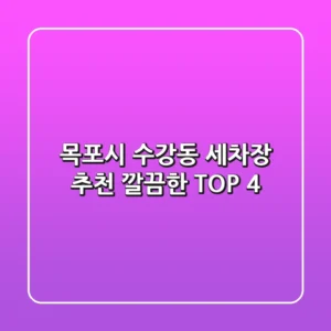 목포시 수강동 세차장 추천: 깔끔한 TOP 4