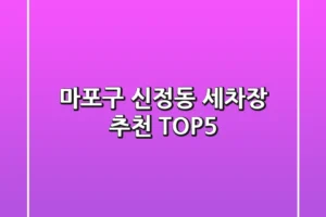 마포구 신정동 세차장 추천 TOP5