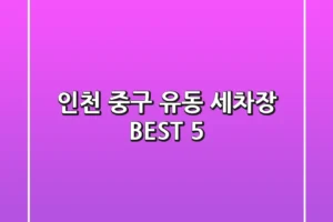 인천 중구 유동 세차장 BEST 5