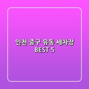 인천 중구 유동 세차장 BEST 5