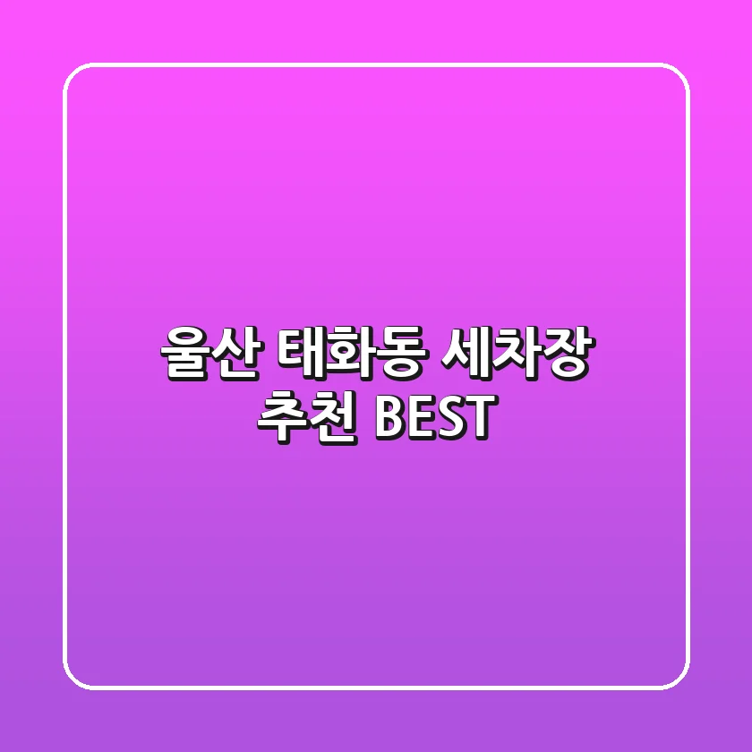 울산 태화동 세차장 추천 BEST