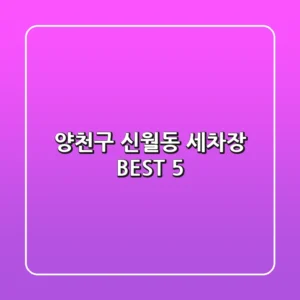 양천구 신월동 세차장 BEST 5