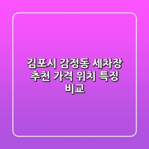 김포시 감정동 세차장 추천: 가격, 위치 특징 비교