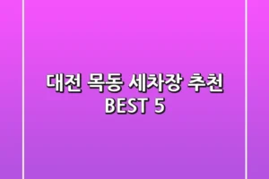 대전 목동 세차장 추천 BEST 5