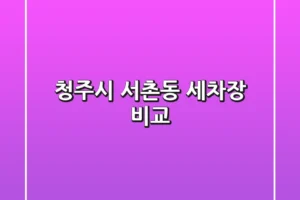 청주시 서촌동 세차장 비교