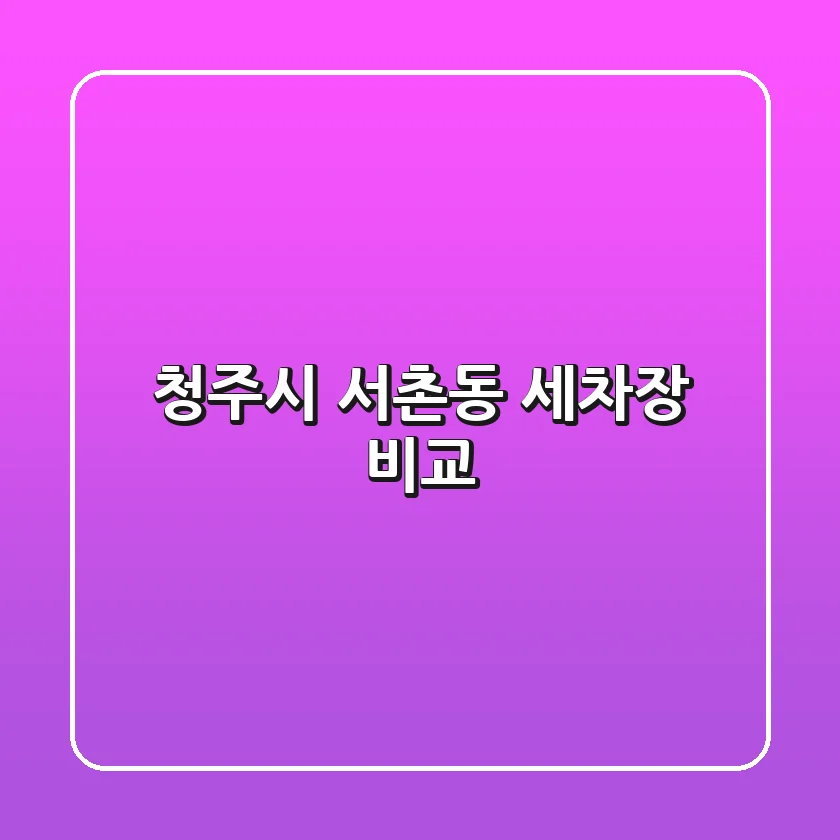 청주시 서촌동 세차장 비교