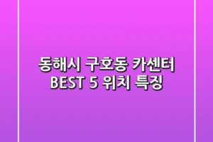 동해시 구호동 카센터 BEST 5, 위치 특징
