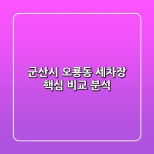 군산시 오룡동 세차장, 핵심 비교 분석