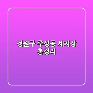 청원구 주성동 세차장 총정리