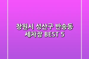 창원시 성산구 반송동 세차장 BEST 5