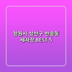 창원시 성산구 반송동 세차장 BEST 5