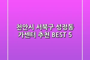 천안시 서북구 성정동 카센터 추천 BEST 5