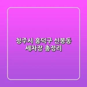 청주시 흥덕구 신봉동 세차장 총정리