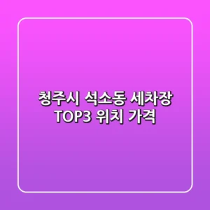 청주시 석소동 세차장 TOP3 위치 가격