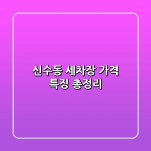 신수동 세차장: 가격, 특징 총정리