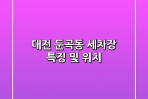 대전 둔곡동 세차장 특징 및 위치