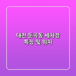 대전 둔곡동 세차장 특징 및 위치