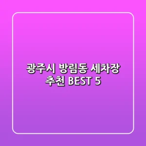 광주시 방림동 세차장 추천 BEST 5