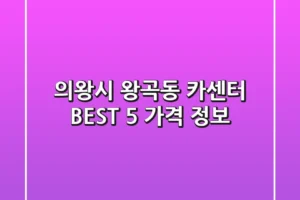 의왕시 왕곡동 카센터 BEST 5 가격 정보