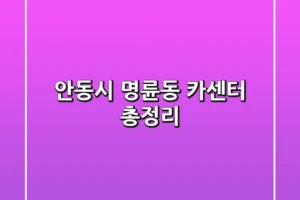 안동시 명륜동 카센터 총정리