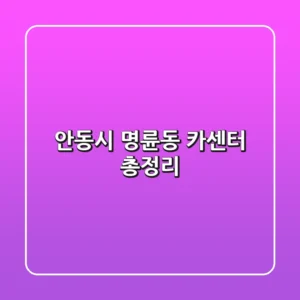 안동시 명륜동 카센터 총정리