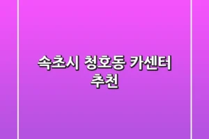 속초시 청호동 카센터 추천