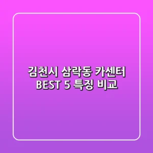 김천시 삼락동 카센터 BEST 5 특징 비교