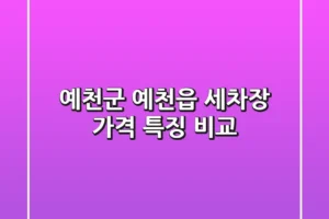 예천군 예천읍 세차장: 가격, 특징 비교