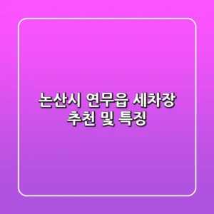 논산시 연무읍 세차장 추천 및 특징