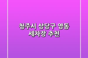 청주시 상당구 영동 세차장 추천