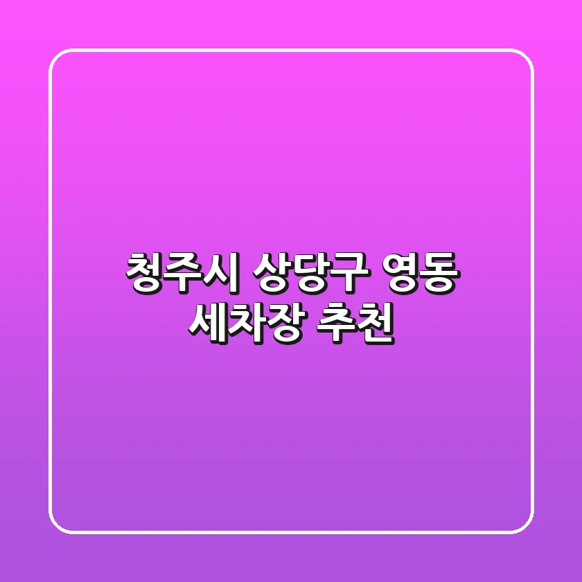 청주시 상당구 영동 세차장 추천