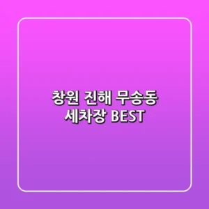 창원 진해 무송동 세차장 BEST