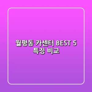 월평동 카센터: BEST 5 특징 비교