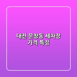대전 문창동 세차장 가격, 특징