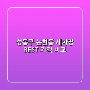 성동구 논현동 세차장 BEST 가격 비교