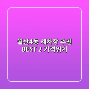 월산4동 세차장 추천 BEST 2 (가격/위치)